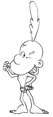 coloriage titeuf en slip leopard montre ses muscles